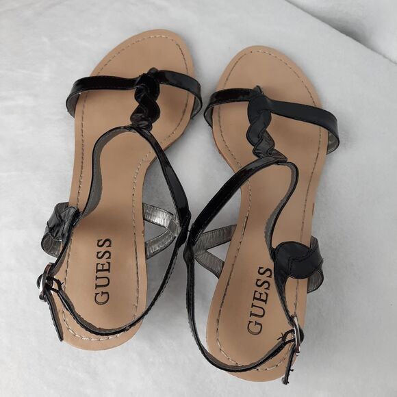 Guess Women's Black Strappy Sandals - Picture 2 of 8